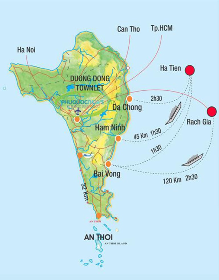 Giao thông ở đảo ngọc không quá phức tạp như nhiều điểm du lịch khác